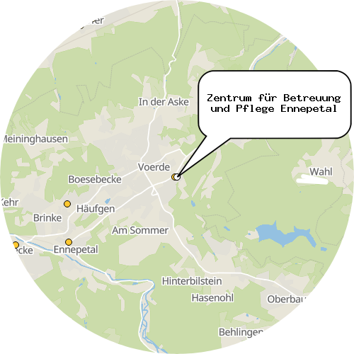 Kartenausschnitt für die Firma Zentrum für Betreuung und Pflege Ennepetal