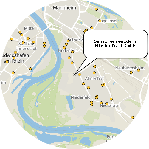 Kartenausschnitt für die Firma Seniorenresidenz Niederfeld GmbH