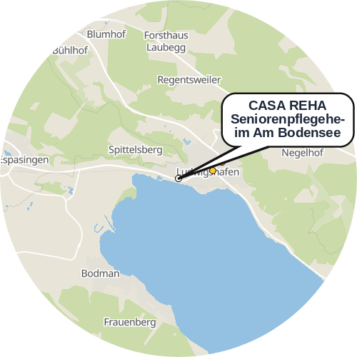 Kartenausschnitt für die Firma CASA REHA Seniorenpflegeheim Am Bodensee