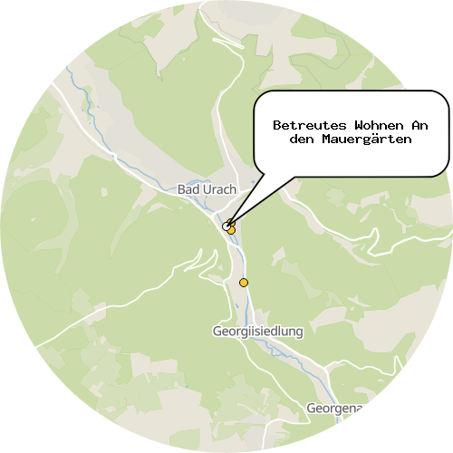 Kartenausschnitt für die Firma Betreutes Wohnen An den Mauergärten