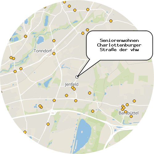 Kartenausschnitt für die Firma Seniorenwohnen Charlottenburger Straße der vhw