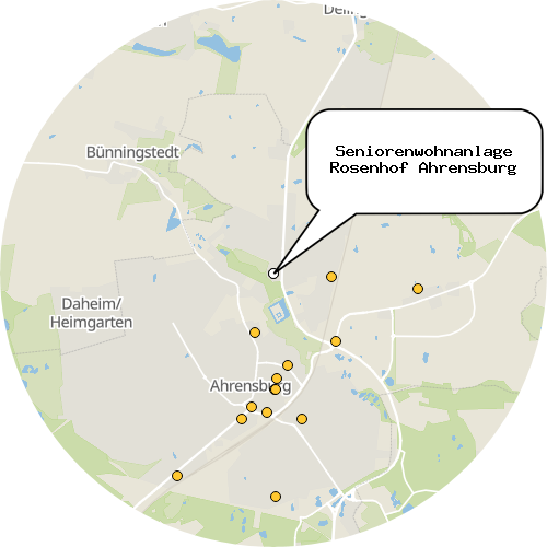 Kartenausschnitt für die Firma Seniorenwohnanlage Rosenhof Ahrensburg