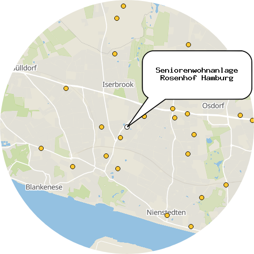 Kartenausschnitt für die Firma Seniorenwohnanlage Rosenhof Hamburg