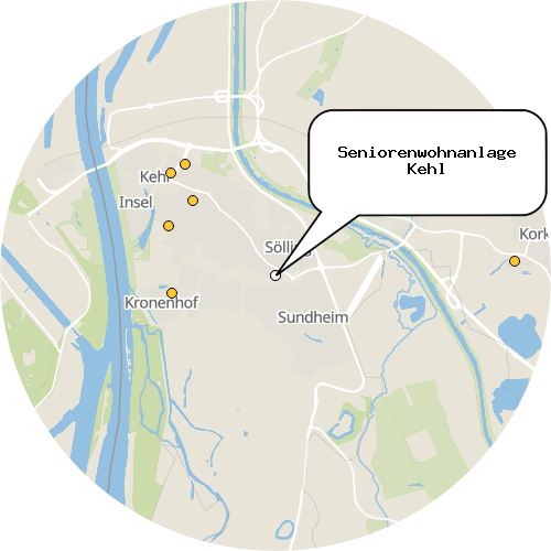Kartenausschnitt für die Firma Seniorenwohnanlage Kehl