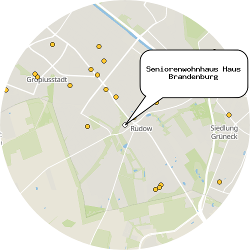 Kartenausschnitt für die Firma Seniorenwohnhaus Haus Brandenburg