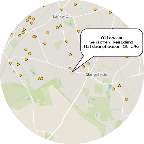 Kartenausschnitt für die Firma Alloheim Senioren-Residenz Hildburghauser Straße