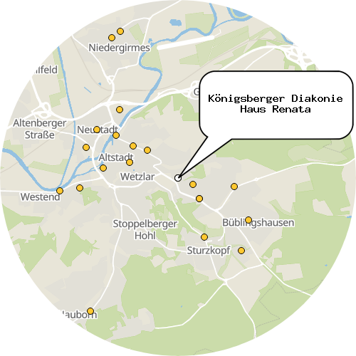 Kartenausschnitt für die Firma Königsberger Diakonie Haus Renata