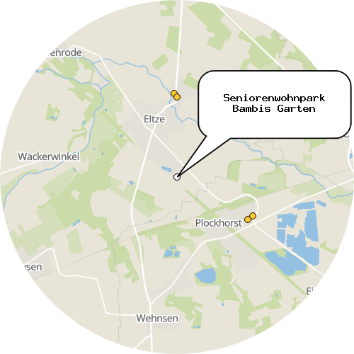 Kartenausschnitt für die Firma Seniorenwohnpark Bambis Garten