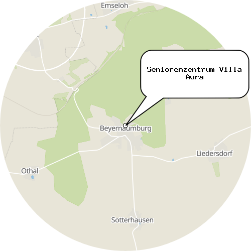Kartenausschnitt für die Firma Seniorenzentrum Villa Aura