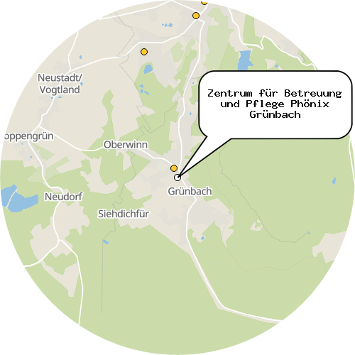 Kartenausschnitt für die Firma Zentrum für Betreuung und Pflege Phönix Grünbach