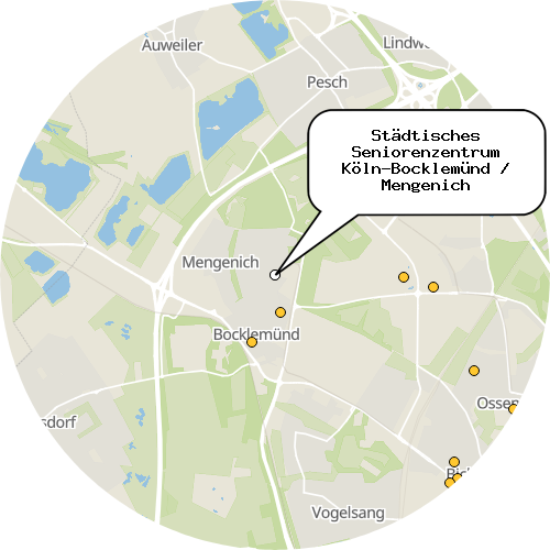 Kartenausschnitt für die Firma Städtisches Seniorenzentrum Köln-Bocklemünd / Mengenich