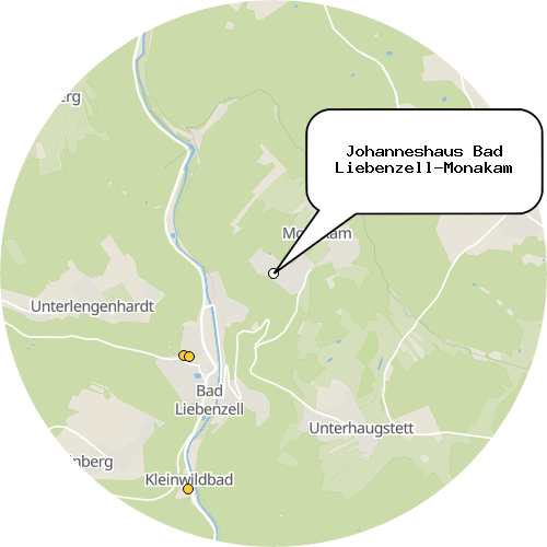 Kartenausschnitt für die Firma Johanneshaus Bad Liebenzell-Monakam