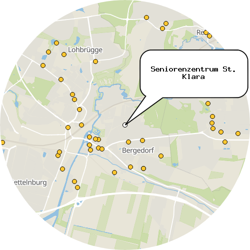 Kartenausschnitt für die Firma Seniorenzentrum St. Klara