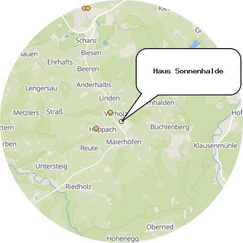 Kartenausschnitt für die Firma Haus Sonnenhalde