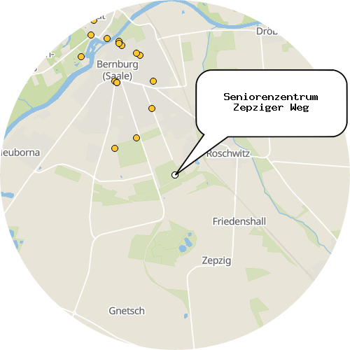 Kartenausschnitt für die Firma Seniorenzentrum Zepziger Weg