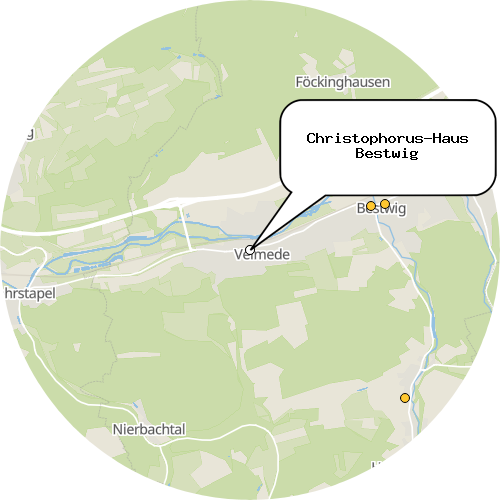 Kartenausschnitt für die Firma Christophorus-Haus Bestwig