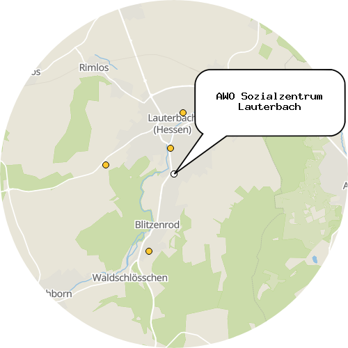 Kartenausschnitt für die Firma AWO Sozialzentrum Lauterbach