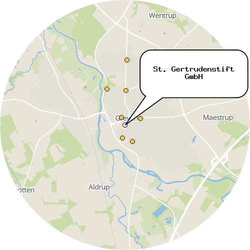 Kartenausschnitt für die Firma St. Gertrudenstift GmbH