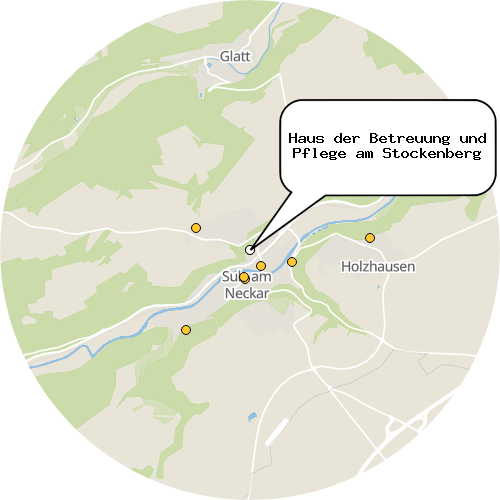 Kartenausschnitt für die Firma Haus der Betreuung und Pflege am Stockenberg