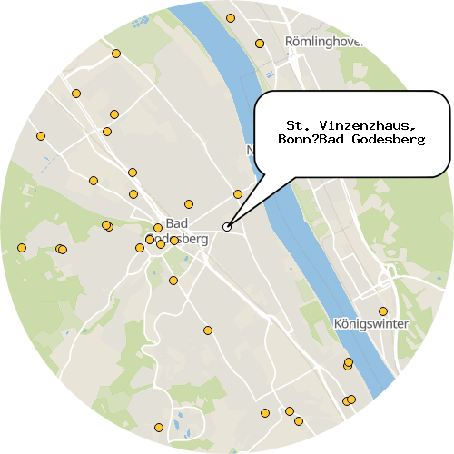 Kartenausschnitt für die Firma St. Vinzenzhaus, Bonn–Bad Godesberg