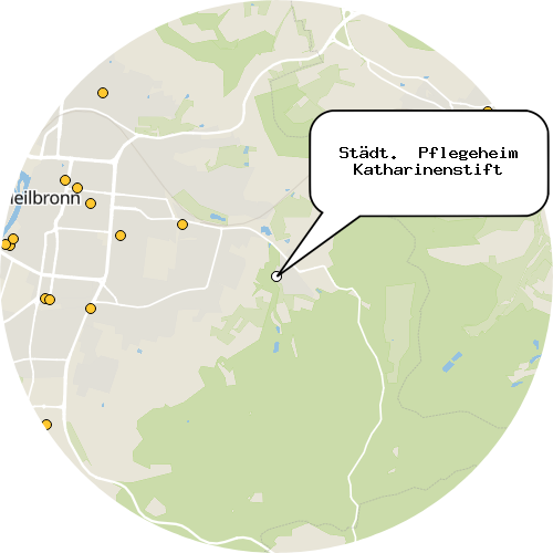 Kartenausschnitt für die Firma Städt.  Pflegeheim Katharinenstift