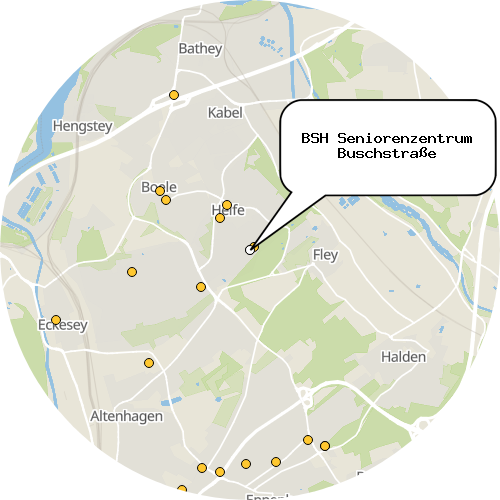 Kartenausschnitt für die Firma BSH Seniorenzentrum Buschstraße