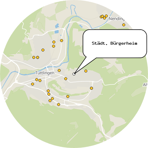Kartenausschnitt für die Firma Städt. Bürgerheim