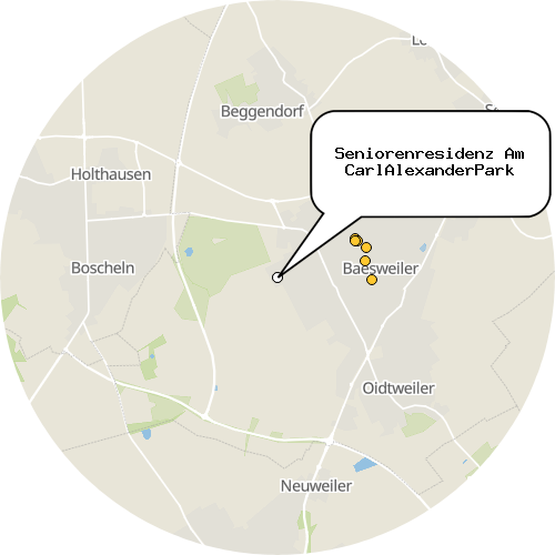 Kartenausschnitt für die Firma Seniorenresidenz Am CarlAlexanderPark