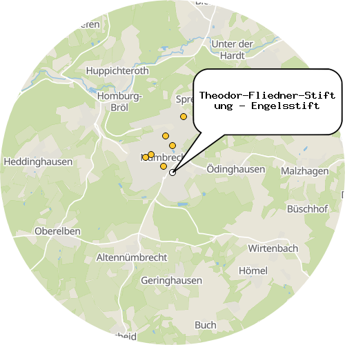 Kartenausschnitt für die Firma Theodor-Fliedner-Stiftung - Engelsstift