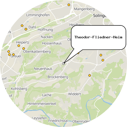 Kartenausschnitt für die Firma Theodor-Fliedner-Heim