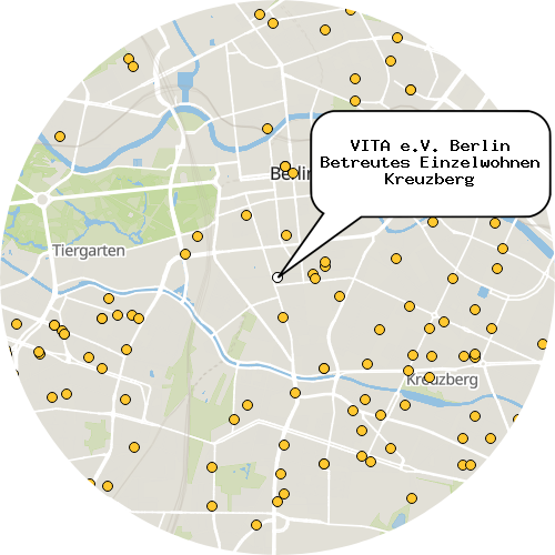 Kartenausschnitt für die Firma VITA e.V. Berlin Betreutes Einzelwohnen Kreuzberg
