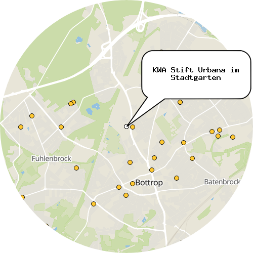 Kartenausschnitt für die Firma KWA Stift Urbana im Stadtgarten