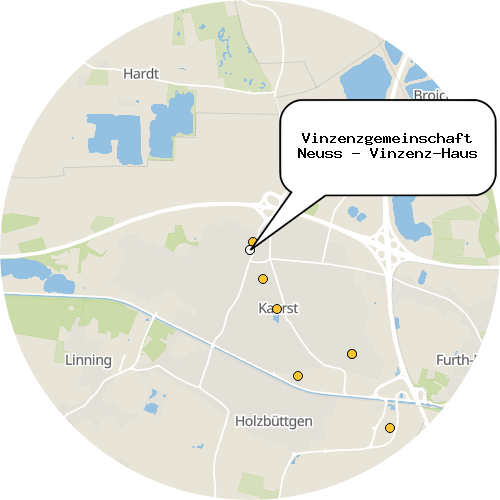 Kartenausschnitt für die Firma Vinzenzgemeinschaft Neuss - Vinzenz-Haus