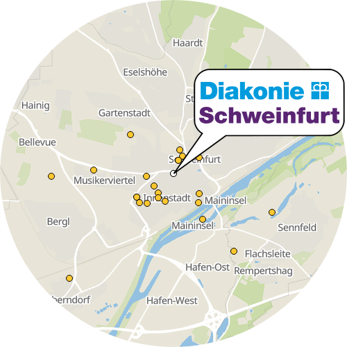 Kartenausschnitt für die Firma Diakonie - Seniorenzentrum Wilhelm-Löhe-Haus