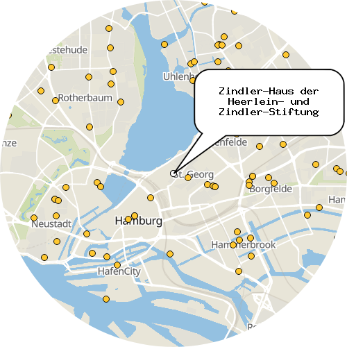 Kartenausschnitt für die Firma Zindler-Haus der Heerlein- und Zindler-Stiftung