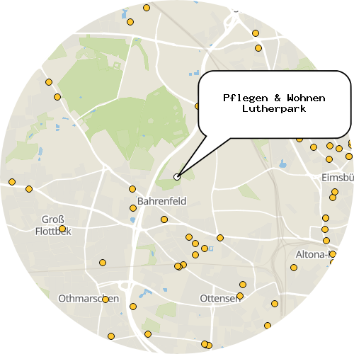 Kartenausschnitt für die Firma Pflegen & Wohnen Lutherpark