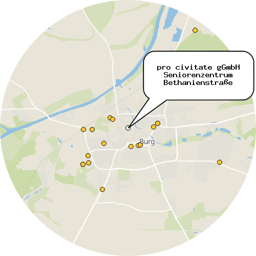 Kartenausschnitt für die Firma pro civitate gGmbH Seniorenzentrum Bethanienstraße