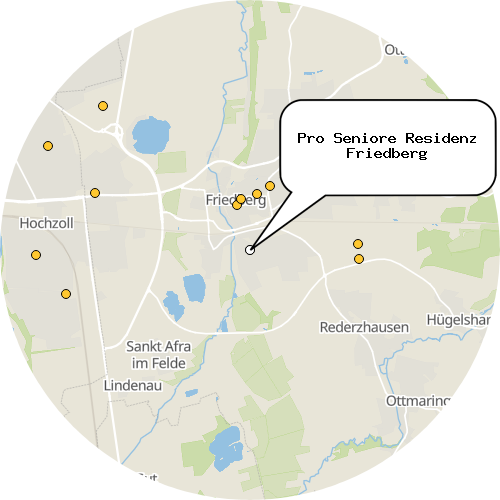 Kartenausschnitt für die Firma Pro Seniore Residenz Friedberg