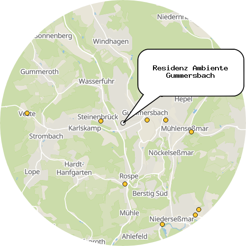 Kartenausschnitt für die Firma Residenz Ambiente Gummersbach