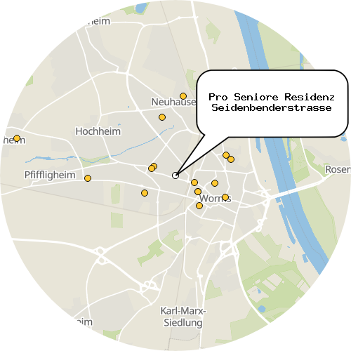 Kartenausschnitt für die Firma Pro Seniore Residenz Seidenbenderstrasse