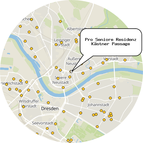 Kartenausschnitt für die Firma Pro Seniore Residenz Kästner Passage