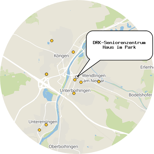 Kartenausschnitt für die Firma DRK-Seniorenzentrum Haus im Park