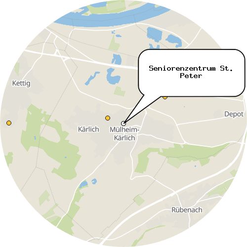 Kartenausschnitt für die Firma Seniorenzentrum St. Peter