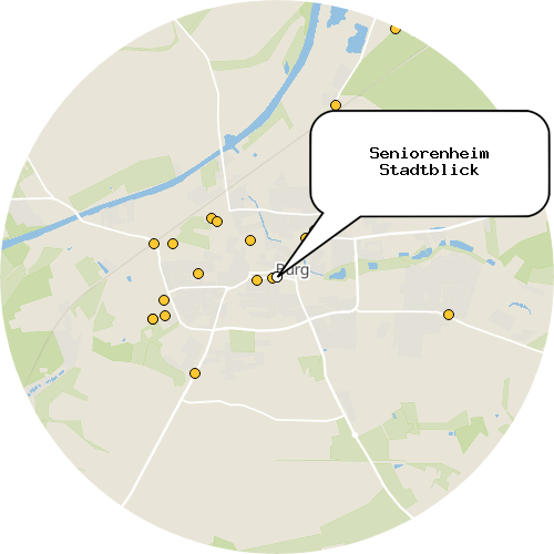 Kartenausschnitt für die Firma Seniorenheim Stadtblick
