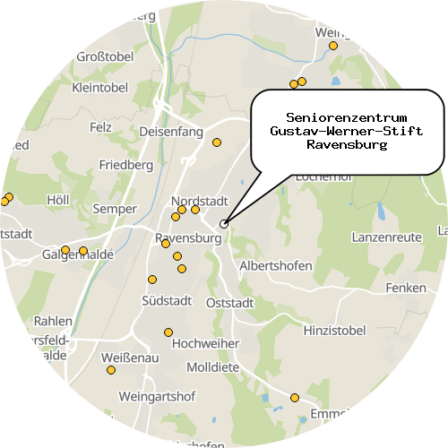 Kartenausschnitt für die Firma Seniorenzentrum Gustav-Werner-Stift Ravensburg