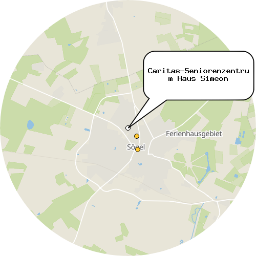 Kartenausschnitt für die Firma Caritas-Seniorenzentrum Haus Simeon