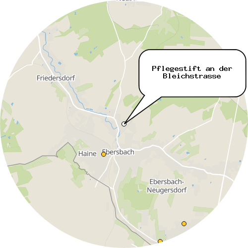Kartenausschnitt für die Firma Pflegestift an der Bleichstrasse