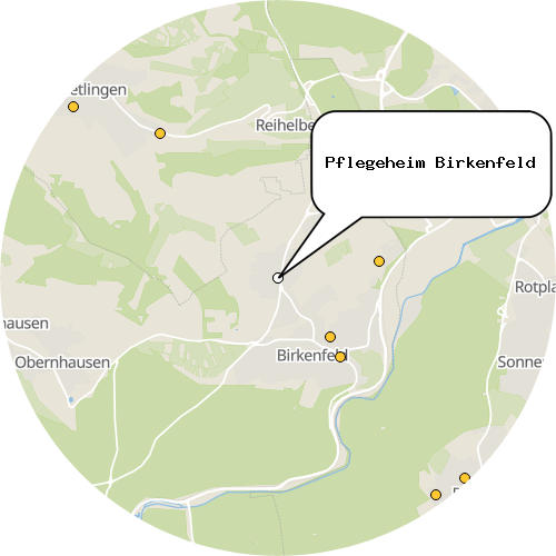 Kartenausschnitt für die Firma Pflegeheim Birkenfeld