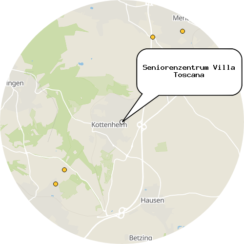 Kartenausschnitt für die Firma Seniorenzentrum Villa Toscana