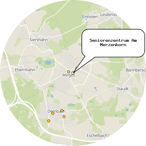 Kartenausschnitt für die Firma Seniorenzentrum Am Merzenborn